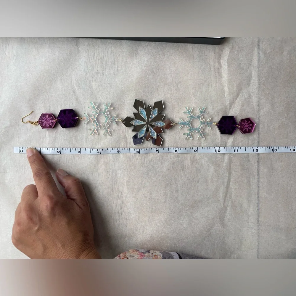 Indi City MAHKAKONAKOW Purple and Pink holiday statement earrings - Picture 15 of 17